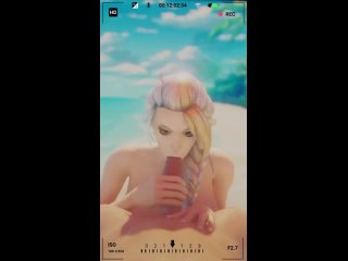 jaina proudmoore - sex in the beach; oral sex; minet; blowjob; facefuck; 3d sex porno hentai; (by @nyxworks) [world of warcraft]